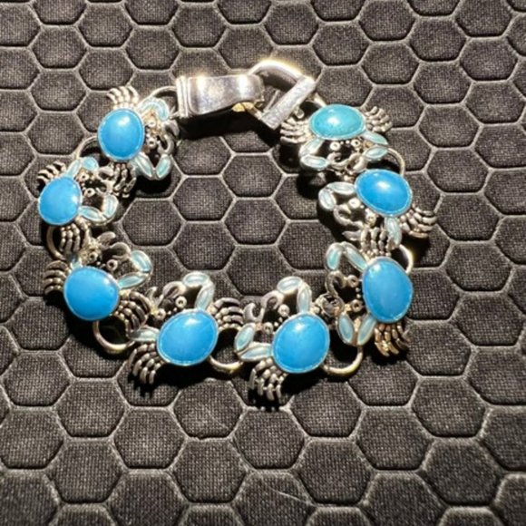 Venice By The Sea Jewelry Jewelry - COPY - Crab Bracelet Blue 18K White Gold Plated